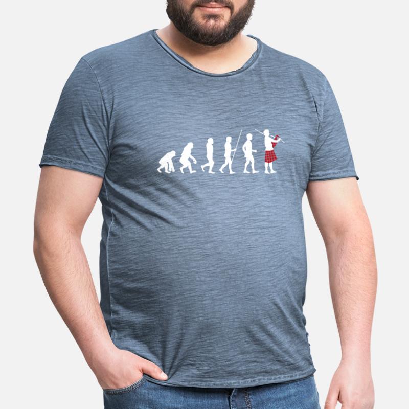 Instrument de cornemuse drôle d'évolution de cornemuse T-shirt vintage Homme