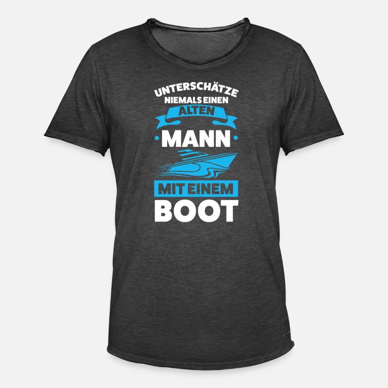 Boot Segeln Bootfahrer Geschenk - Männer Vintage T-Shirt - Vintage Schwarz