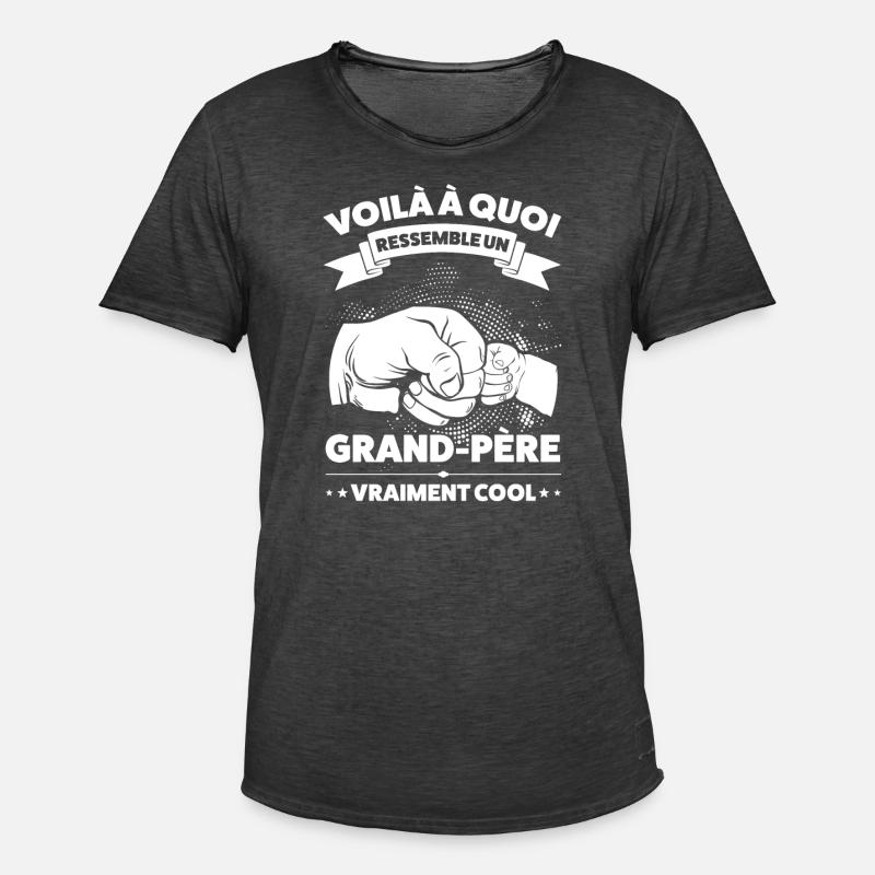 Papi Papi Famille Geschenk - Männer Vintage T-Shirt - Vintage Schwarz