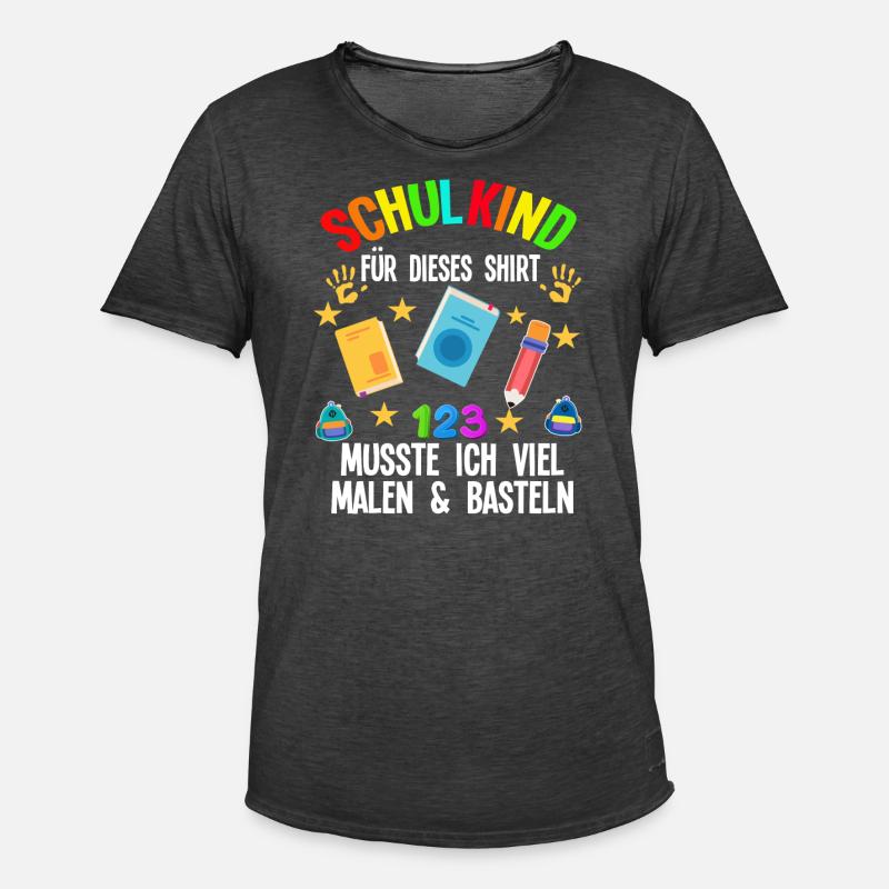 Schulkind Einschulung Schulbeginn Geschenk - Männer Vintage T-Shirt - Vintage Schwarz