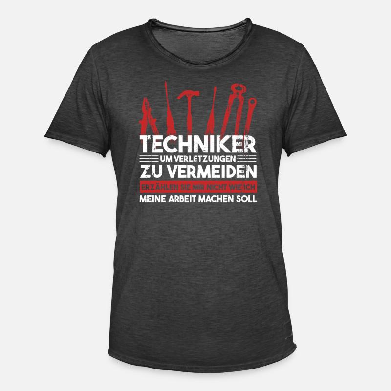 Techniker Beruf Fachmann Technik Geschenk - Männer Vintage T-Shirt - Vintage Schwarz
