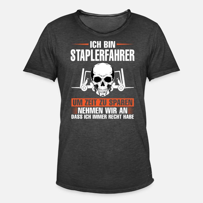 Staplerfahrer Beruf Gabelstapler Geschenk - Männer Vintage T-Shirt - Vintage Schwarz