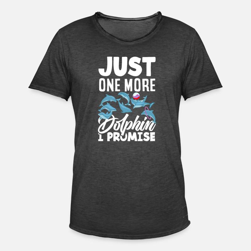 Nur Noch Ein Delfin Versprochen - Männer Vintage T-Shirt - Vintage Schwarz