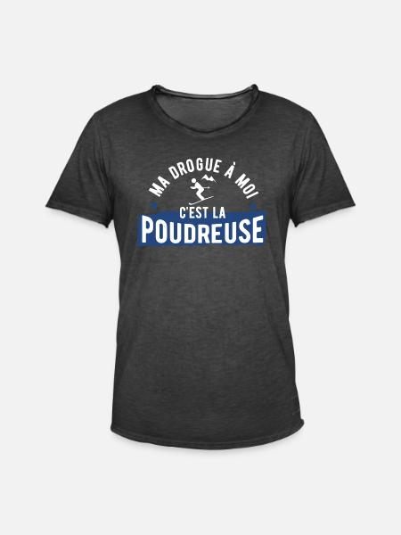 Drogue poudreuse cadeau - T-shirt vintage Homme - noir vintage