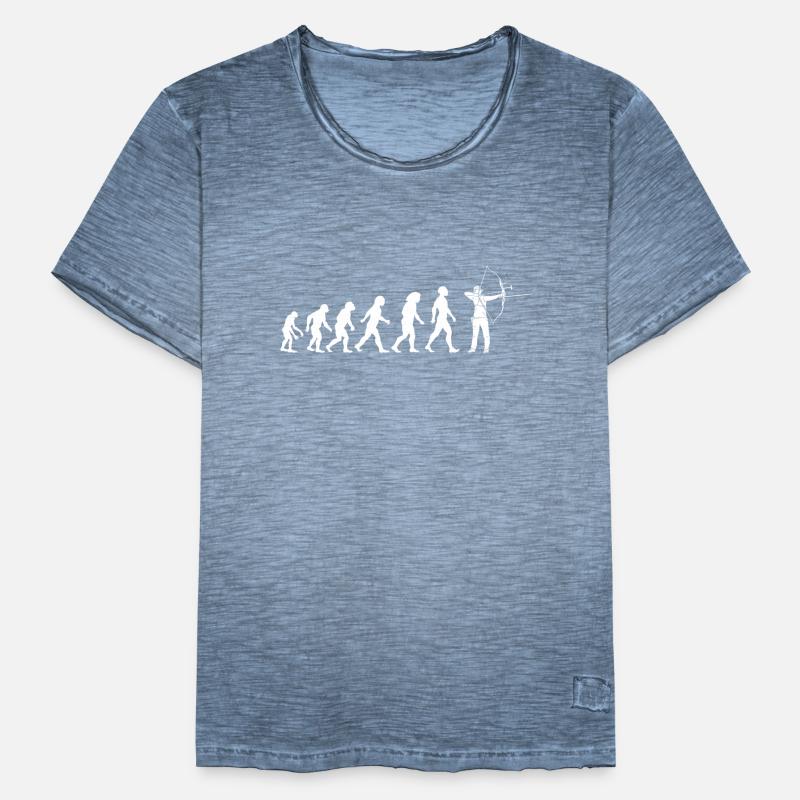 Bogenschießen Bogenschütze Langbogen Evolution Männer Vintage T-Shirt