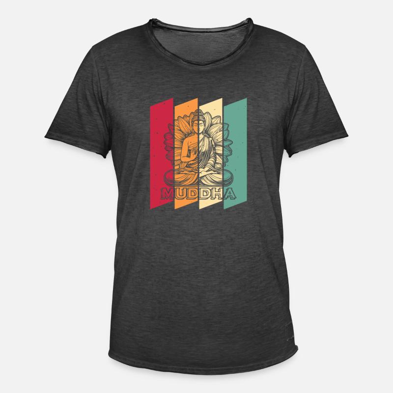 Mama Mutter Muddha Sunflower Buddha - Männer Vintage T-Shirt - Vintage Schwarz
