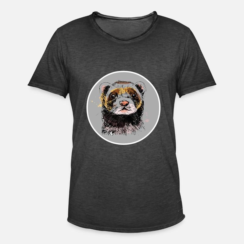 Frettchen - Männer Vintage T-Shirt - Vintage Schwarz