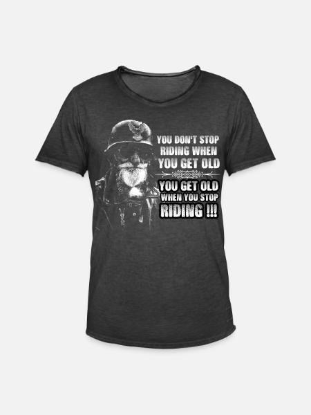 Motorrad Mann Geschenkidee - Männer Vintage T-Shirt - Vintage Schwarz