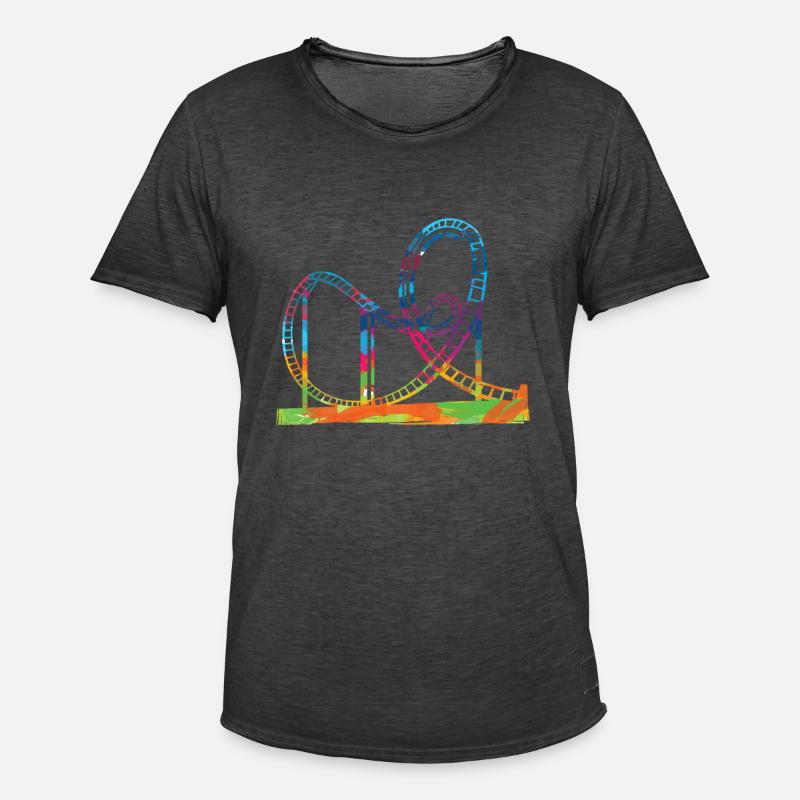 Achterbahn Geschenkidee Freizeitparks Schausteller - Männer Vintage T-Shirt - Vintage Schwarz