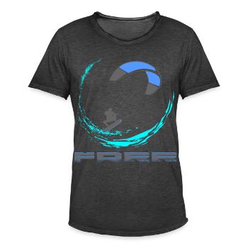 Kitesurf - Männer Vintage T-Shirt - Vintage Schwarz - Vorne