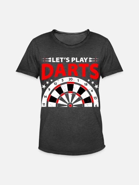 Darts Player 180 Dart - Men's Vintage T-Shirt - washed black