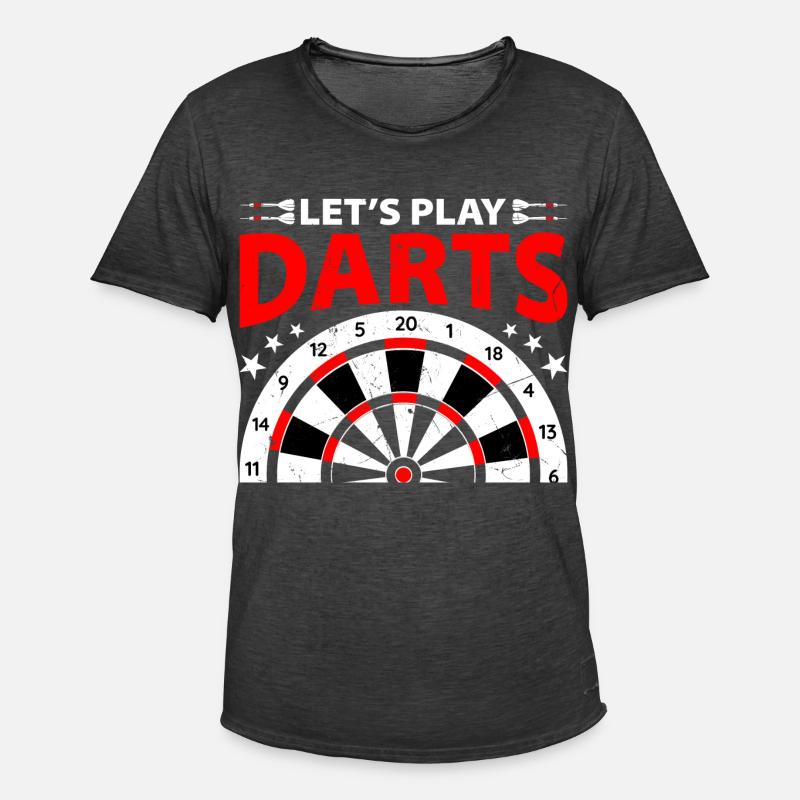 Darts Player 180 Dart - Men's Vintage T-Shirt - washed black