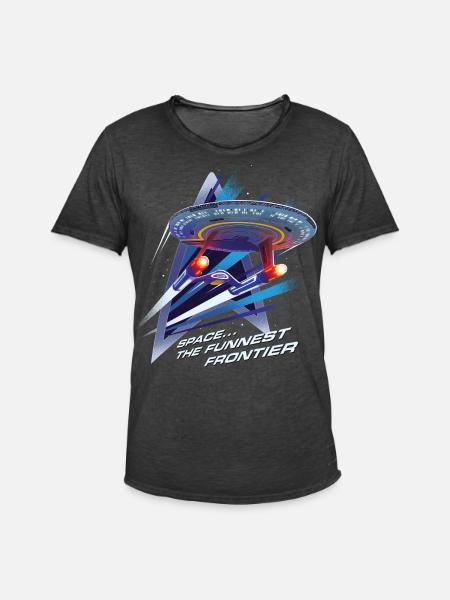 Star Trek Lower Decks Space… The Funniest Frontier - Männer Vintage T-Shirt - Vintage Schwarz