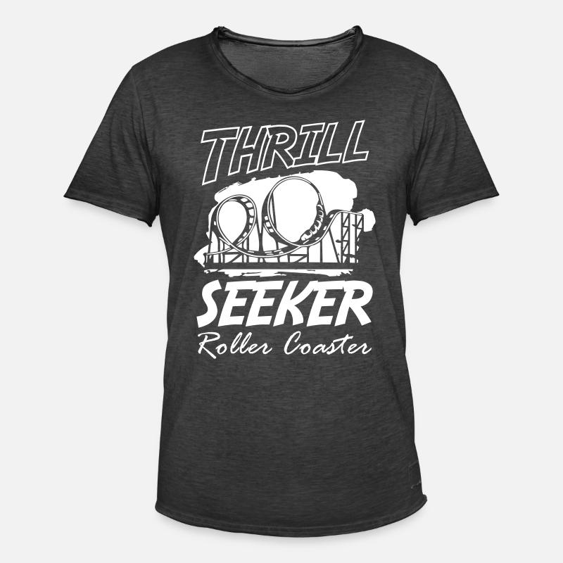Roller Coaster Thrill Seeker - Männer Vintage T-Shirt - Vintage Schwarz