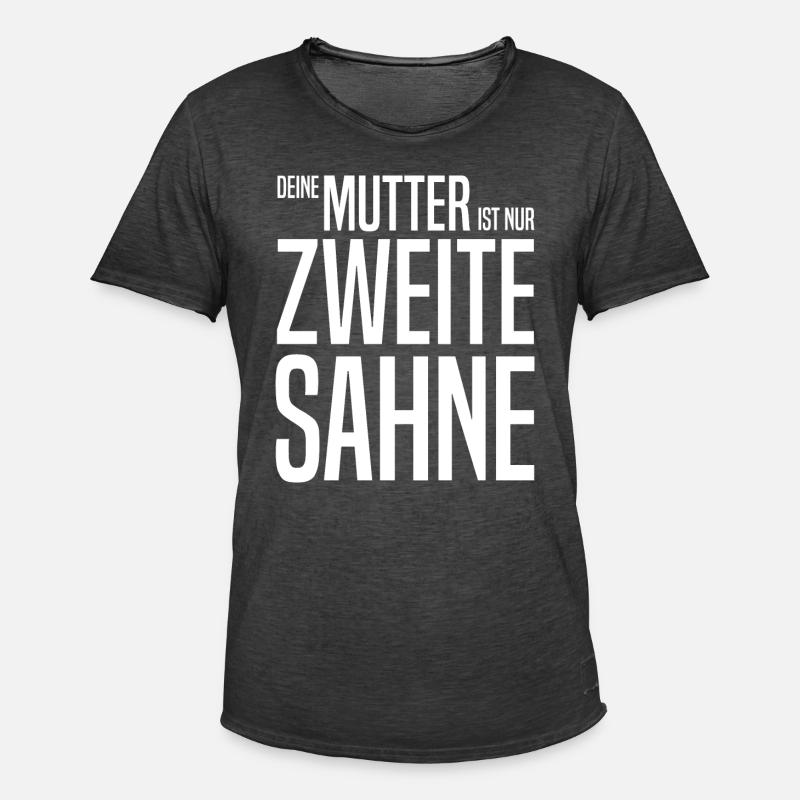 Deine Mutter Mudda Provokarion Spruch - Männer Vintage T-Shirt - Vintage Schwarz