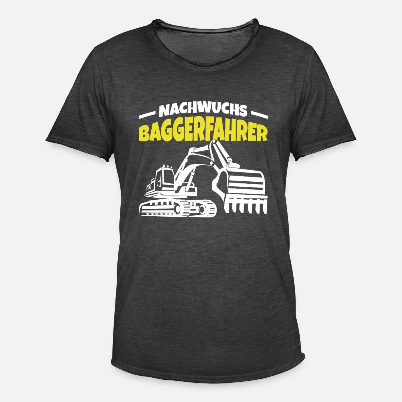 Nachwuchs Baggerfahrer Bagger Junge - Männer Vintage T-Shirt - Vintage Schwarz