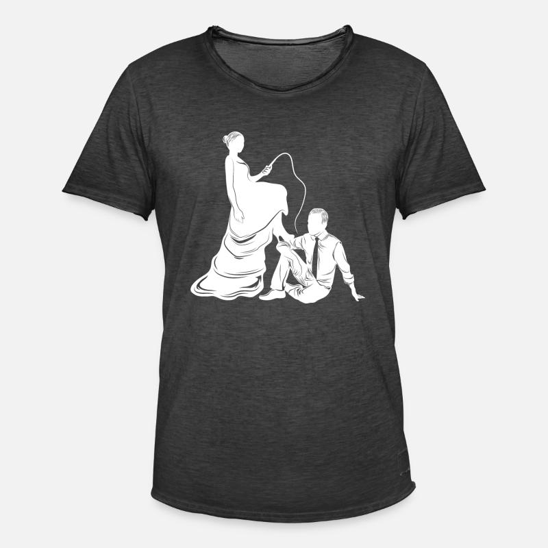 brautpaar ehepaar silhouette - Männer Vintage T-Shirt - Vintage Schwarz