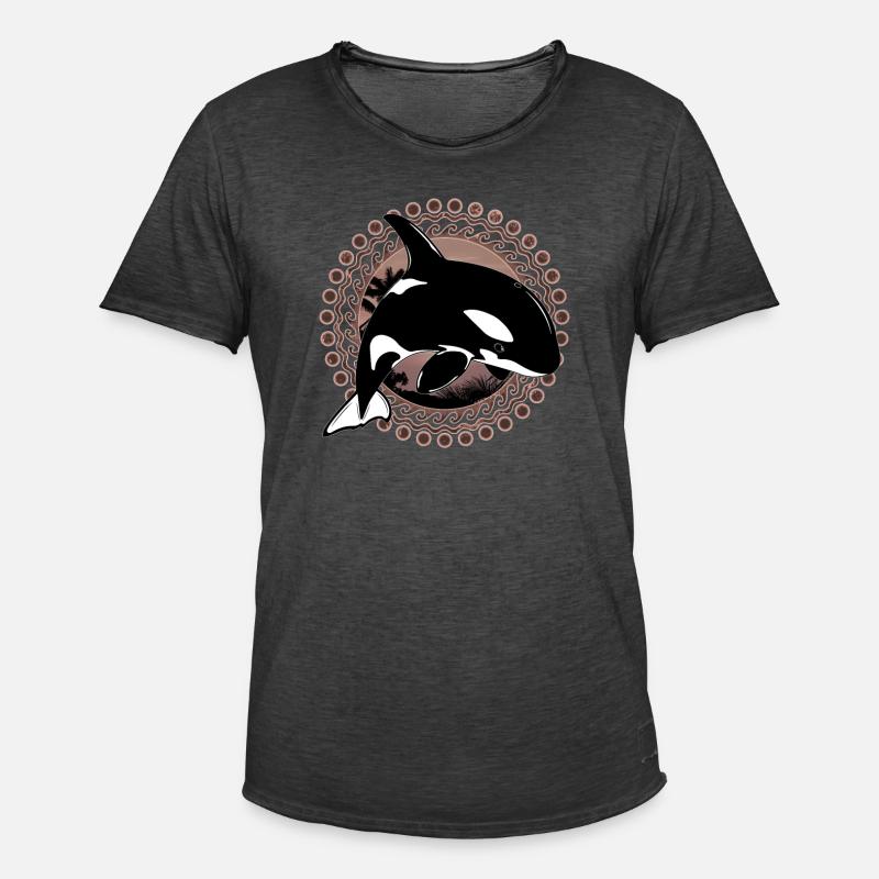 Orca Killerwal - Männer Vintage T-Shirt - Vintage Schwarz