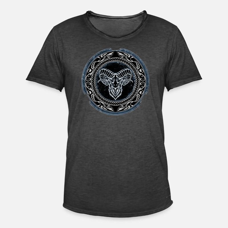 Wikinger Widder Aries - Männer Vintage T-Shirt - Vintage Schwarz