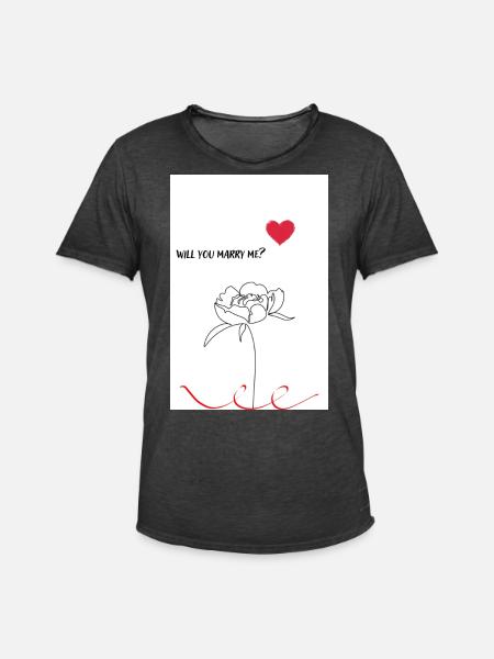 Marry me - Männer Vintage T-Shirt - Vintage Schwarz