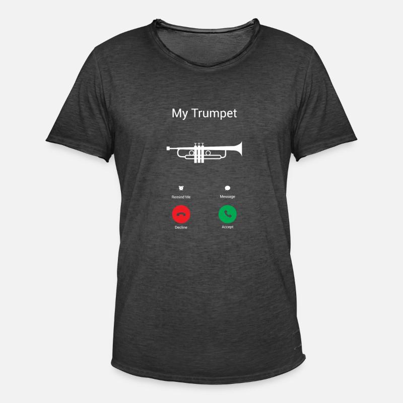 Die Trompete ruft - Männer Vintage T-Shirt - Vintage Schwarz