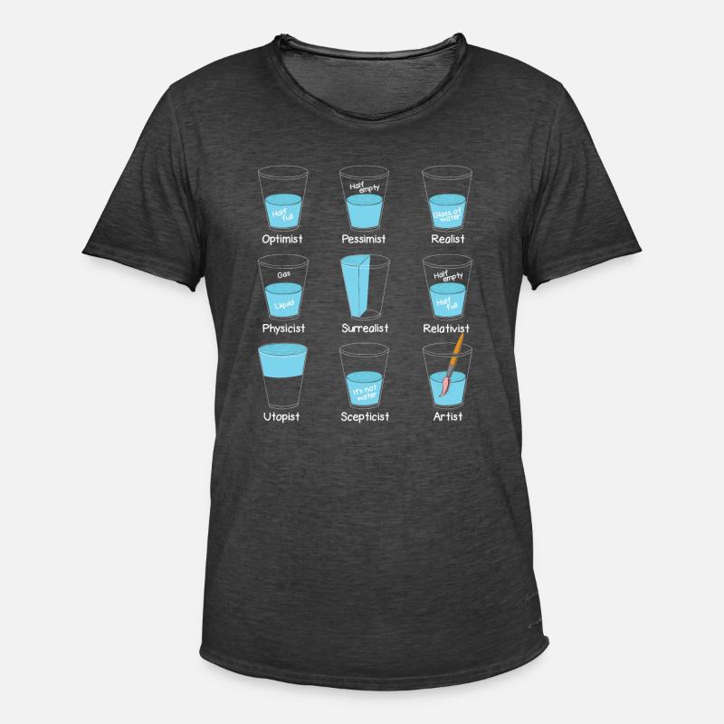Mindset Wasserglas Einstellung - Männer Vintage T-Shirt - Vintage Schwarz