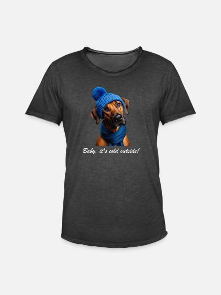 Ridgeback - Baby, it's cold outside! - Männer Vintage T-Shirt - Vintage Schwarz