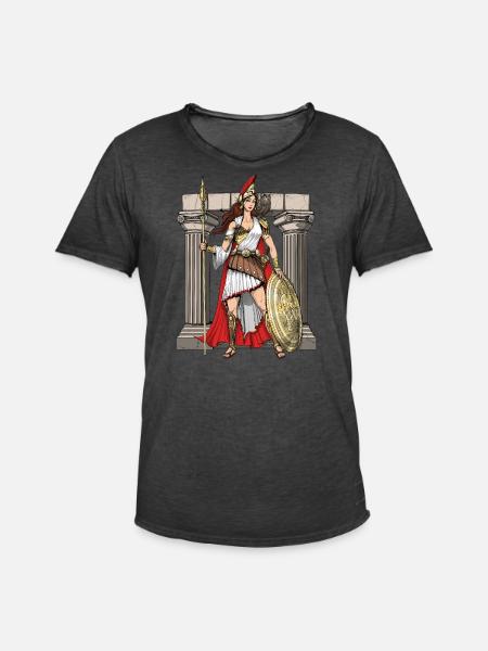 Déesse grecque d’Athéna - T-shirt vintage Homme - noir vintage