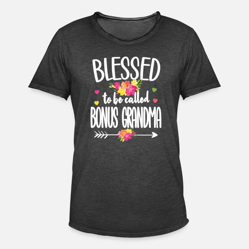 Beste Bonus-Oma Stolze Stiefgroßmutter Geschenk - Männer Vintage T-Shirt - Vintage Schwarz