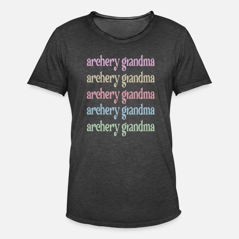 Bogenschießen-Oma Von Bogenschützen Großmutter - Männer Vintage T-Shirt - Vintage Schwarz