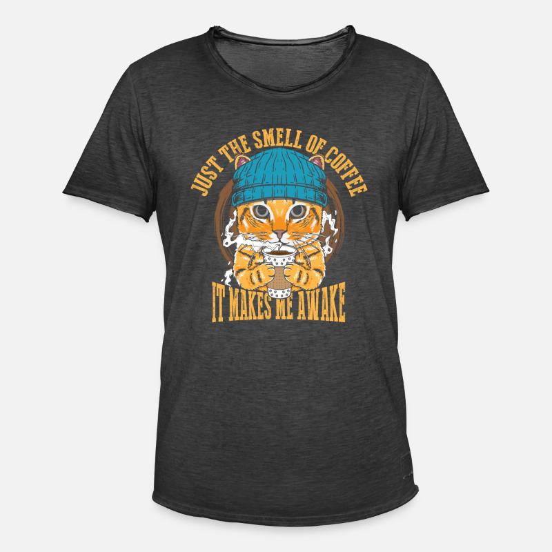 Nur Der Geruch Von Kaffee - Männer Vintage T-Shirt - Vintage Schwarz