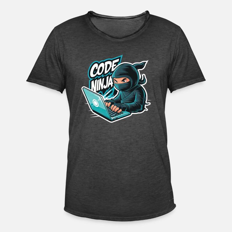 Code Ninja Programmierer Software Entwickler - Männer Vintage T-Shirt - Vintage Schwarz