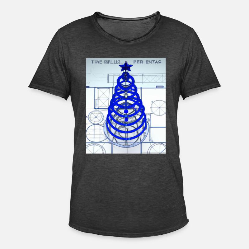 Weihnachten Weihnachtsbaum Schematic Blaupause - Männer Vintage T-Shirt - Vintage Schwarz