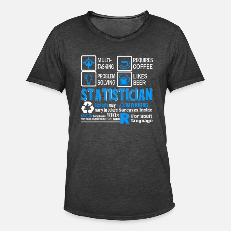 Statistician Statistician Problem Solving - Men's Vintage T-Shirt - washed black