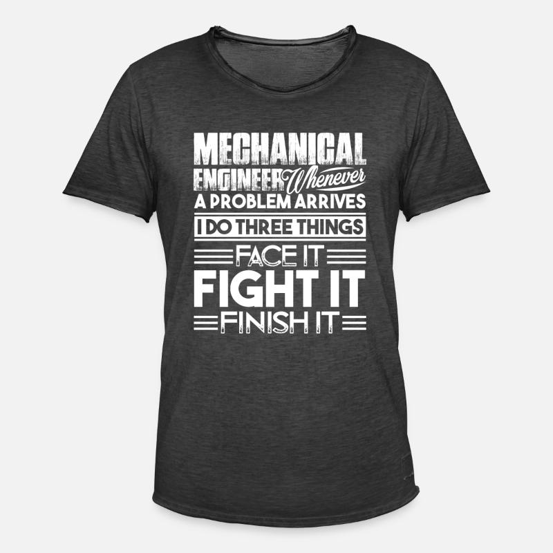 Mechanical Engineer Solves Problem - Men's Vintage T-Shirt - washed black
