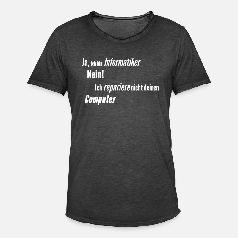 Informatiker Computer kaputt - Männer Vintage T-Shirt - Vintage Schwarz