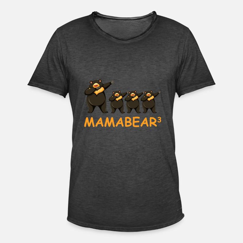 Schwanger werdene Mutter Drillinge Bär - Männer Vintage T-Shirt - Vintage Schwarz