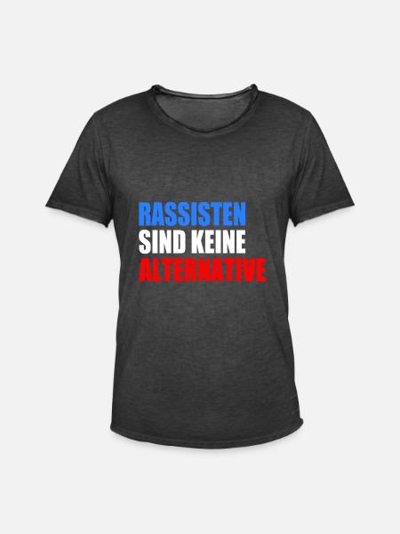 Racists are not an alternative - Men's Vintage T-Shirt - washed black