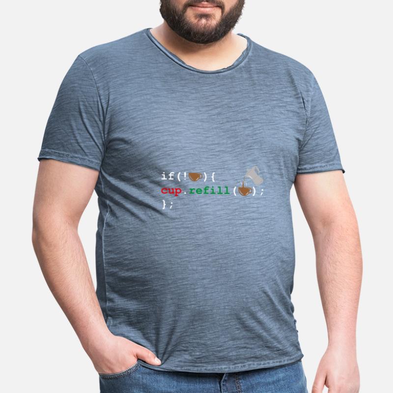 Programmierer Geschenk Kaffee Koffein Coden Code Männer Vintage T-Shirt