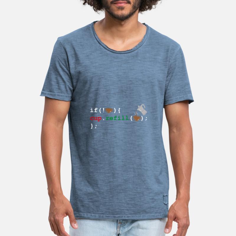 Programmierer Geschenk Kaffee Koffein Coden Code Männer Vintage T-Shirt