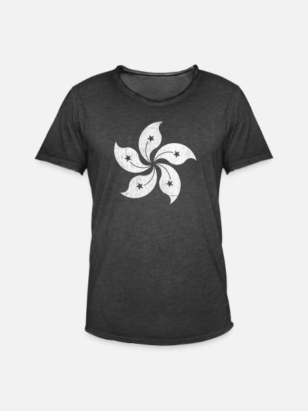 Hong Kong flower - Men's Vintage T-Shirt - washed black