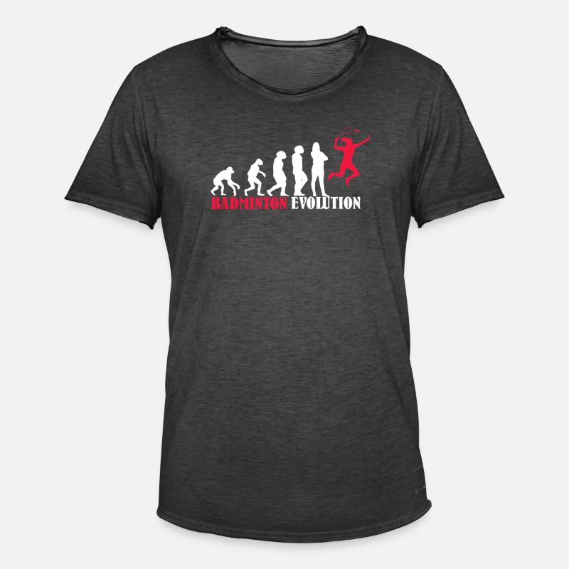Badminton Evolution Design als Geschenk - Männer Vintage T-Shirt - Vintage Schwarz