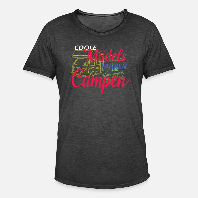 Camper Geschenkidee Camping - Männer Vintage T-Shirt - Vintage Schwarz