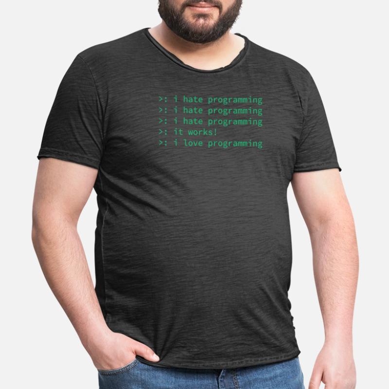 Programmer coden hate nerd geek funny gift Men's Vintage T-Shirt