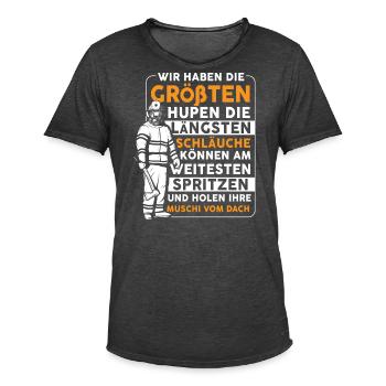Lustiges Feuerwehr Spruch Geschenk für Feuerwehrma - Männer Vintage T-Shirt - Vintage Schwarz - Vorne