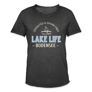 Lake Life Bodensee - Männer Vintage T-Shirt - Vintage Schwarz - Vorne - Jose (178cm)