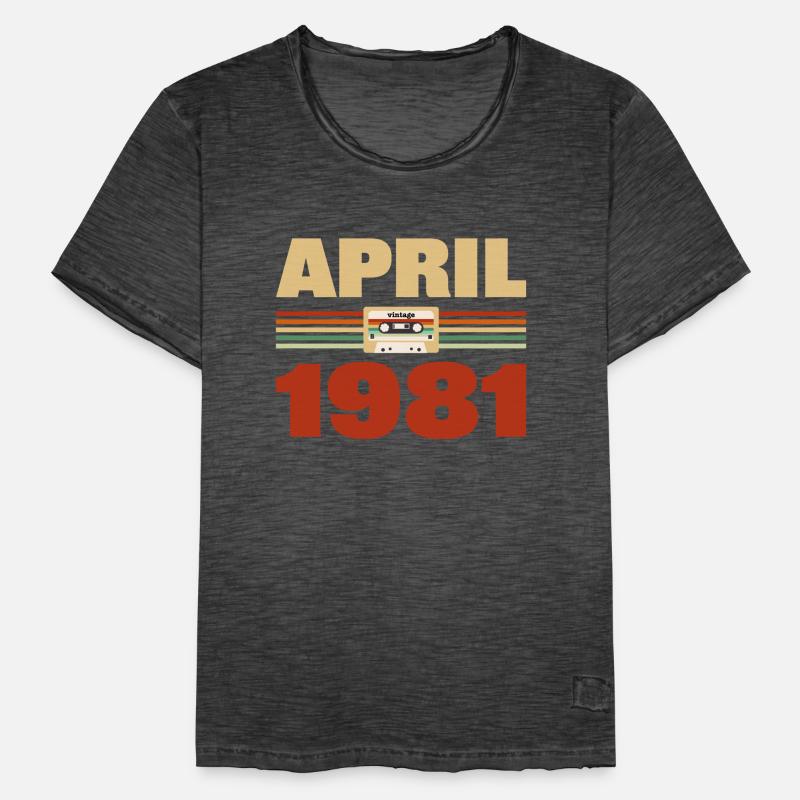 42e anniversaire Avril Né 1981 Idée cadeau T-shirt vintage Homme