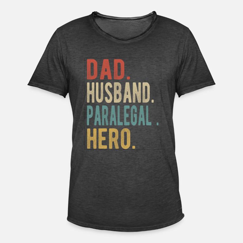 Rechtsassistent Papa Ehemann Held - Männer Vintage T-Shirt - Vintage Schwarz