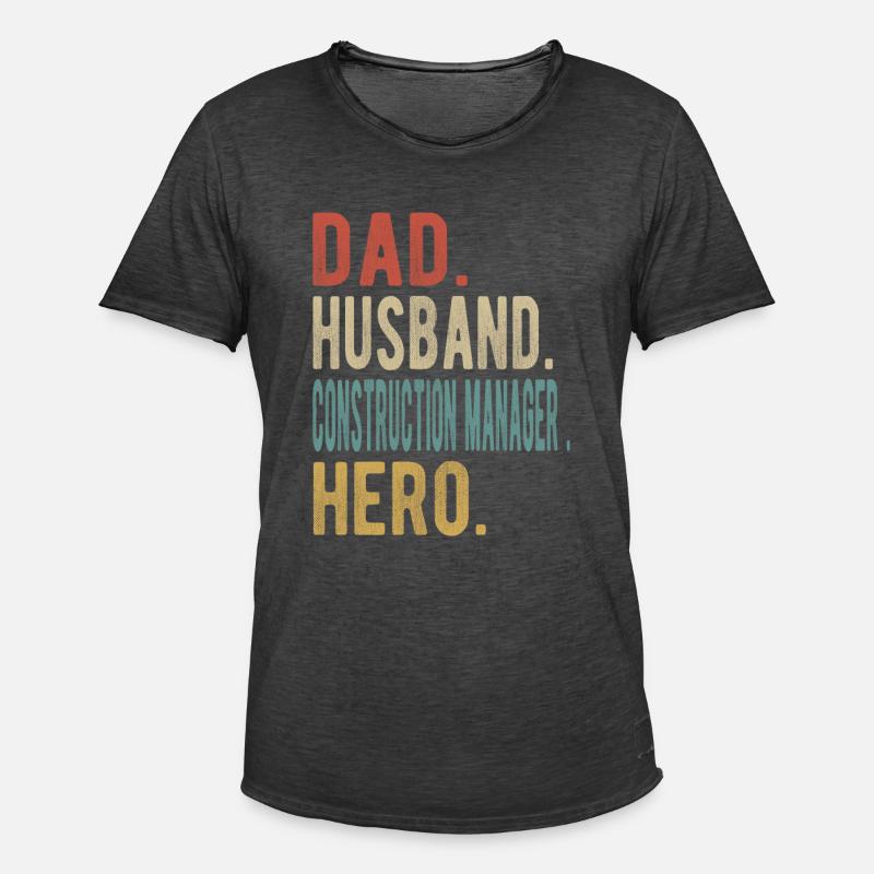 Bauleiter Papa Ehemann Held - Männer Vintage T-Shirt - Vintage Schwarz
