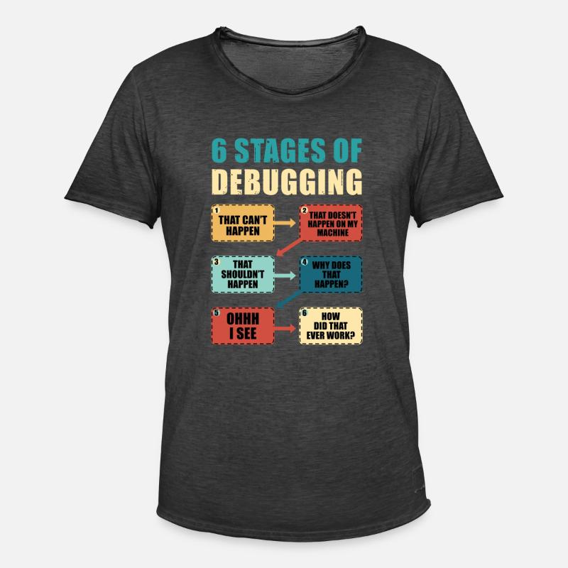 Programming Debugging Funny Programmer Gift - Men's Vintage T-Shirt - washed black